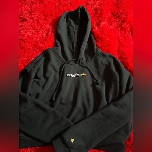 Teddy Fresh Beaded Logo Cropped Pocket Hoodie